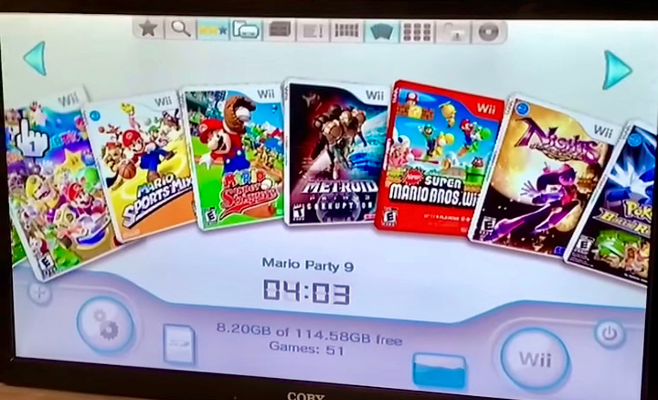 Modded Wii w/ 200 Games From Wii Gamecube N64 Gameboy and GBA Games