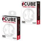 Cube® - White 6.5ft Type C to Type C Round Rapid Cable in Premium Packaging